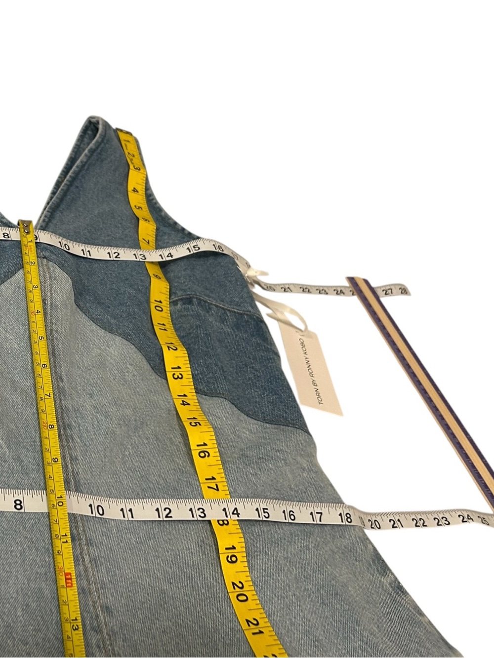 Torn by Ronny Kobo Azura Two-Tone Denim Midi Dress NWT - Picture 14 of 16
